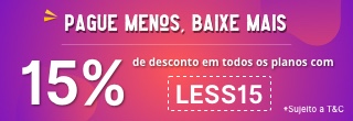 15% de desconto em todos os planos com LESS15
