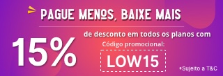 15% de desconto em todos os planos com LOW15
